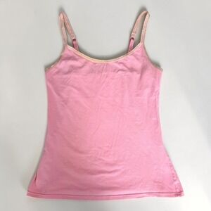 Maidenform Y2K Coquette Pink Lace Trim Shelf Bra Camisole Tank Top Medium